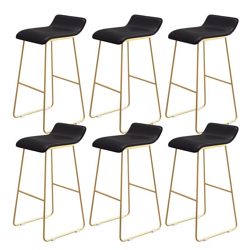 Leather Bar Stool Backless Counter Stool for Bristol with Gold Frame