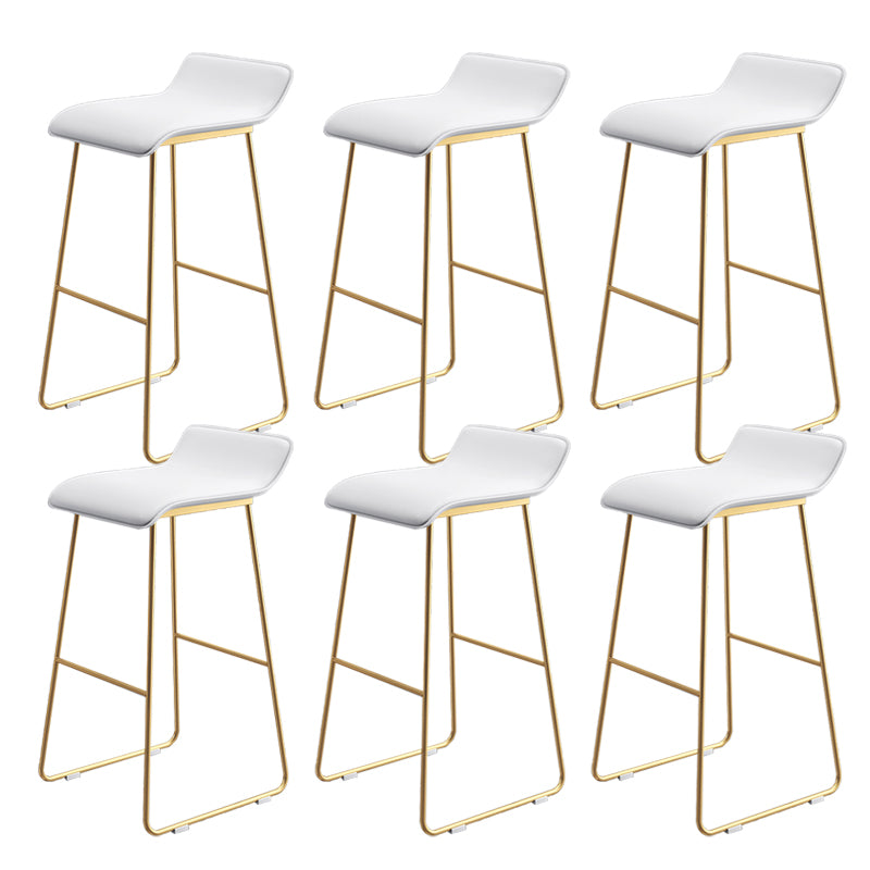 Leather Bar Stool Backless Counter Stool for Bristol with Gold Frame