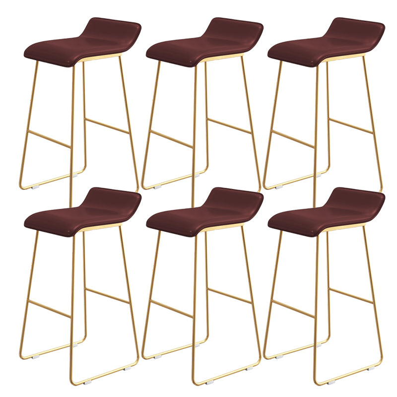 Leather Bar Stool Backless Counter Stool for Bristol with Gold Frame