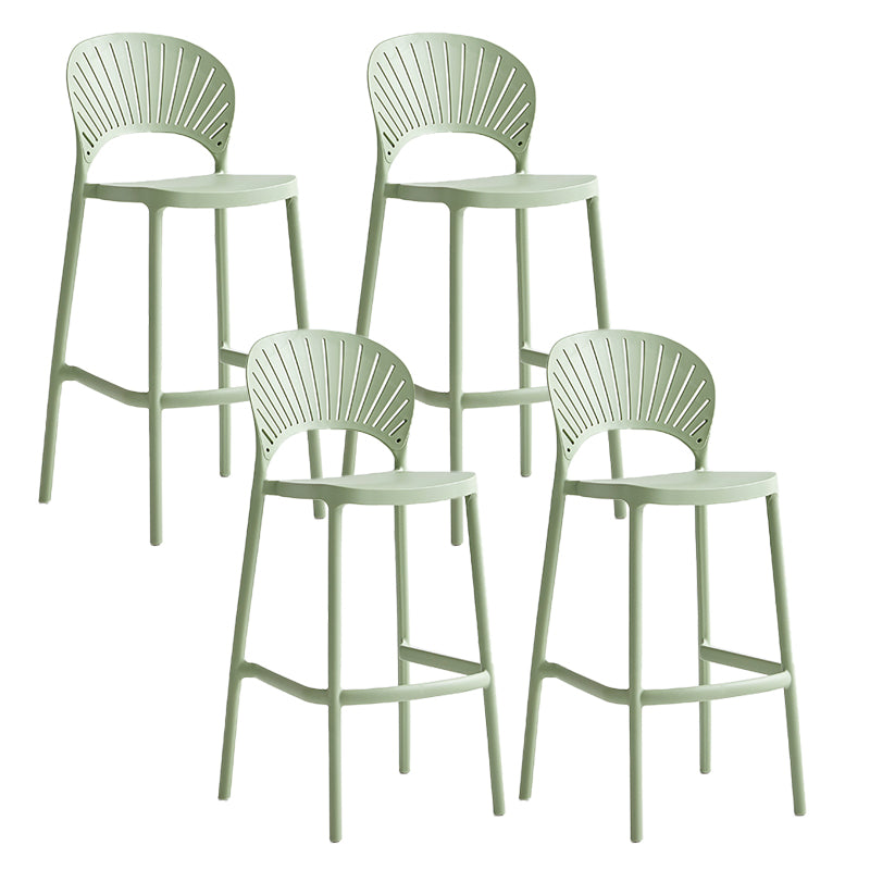 Industrial Armless Low Back Bar Stool Indoor Stackable Plastic Bar Stool