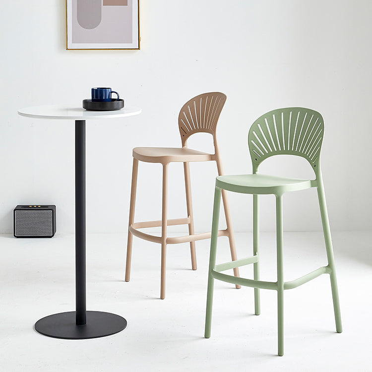 Industrial Armless Low Back Bar Stool Indoor Stackable Plastic Bar Stool
