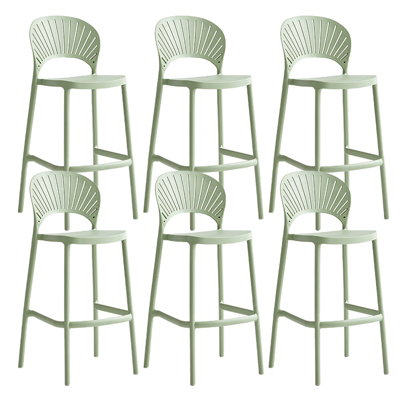 Industrial Armless Low Back Bar Stool Indoor Stackable Plastic Bar Stool
