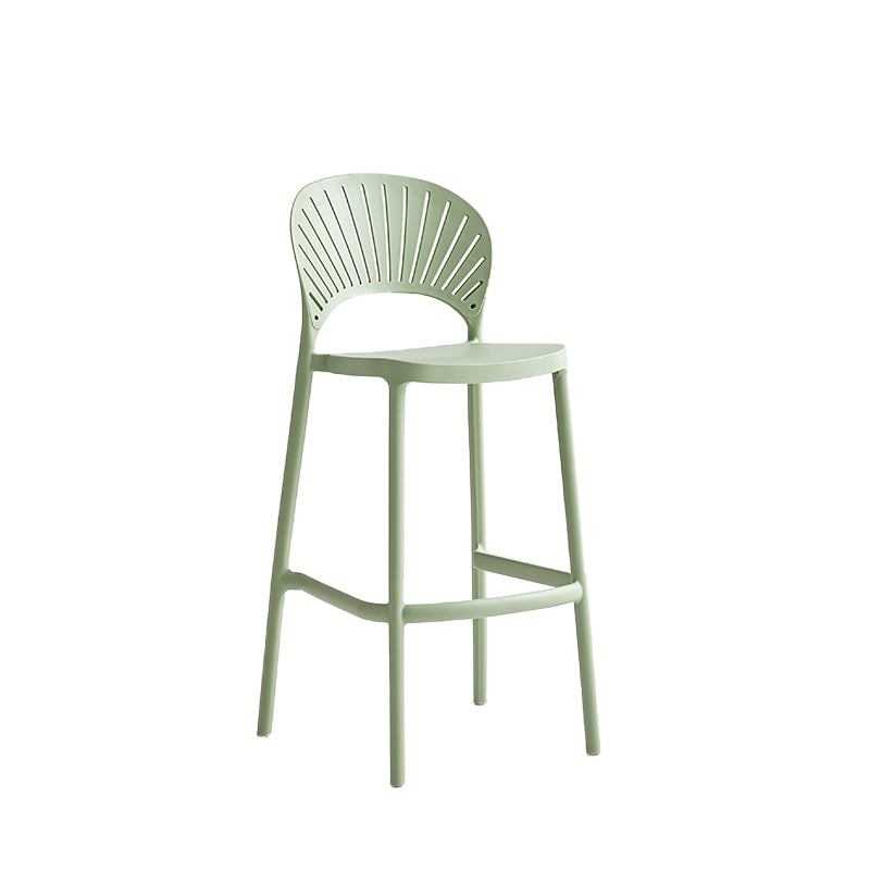 Industrial Armless Low Back Bar Stool Indoor Stackable Plastic Bar Stool