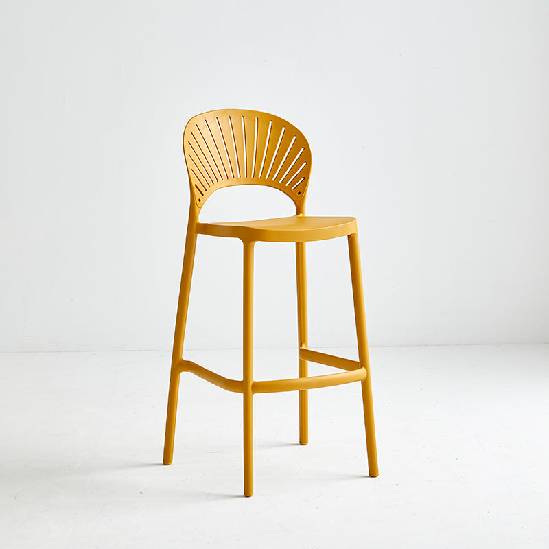 Industrial Armless Low Back Bar Stool Indoor Stackable Plastic Bar Stool