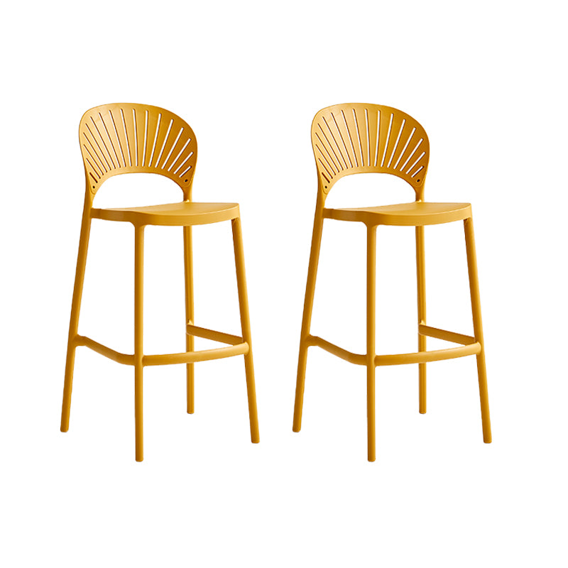 Industrial Armless Low Back Bar Stool Indoor Stackable Plastic Bar Stool