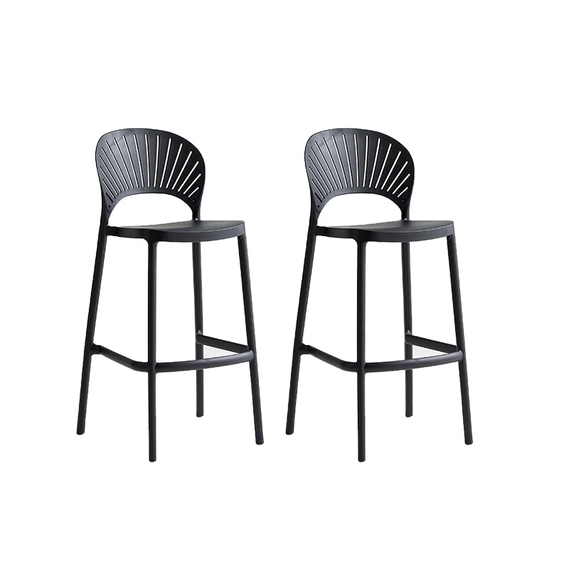 Industrial Armless Low Back Bar Stool Indoor Stackable Plastic Bar Stool
