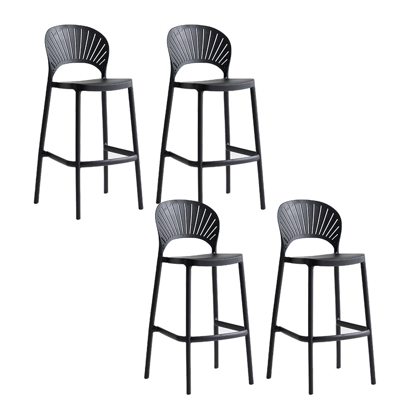 Industrial Armless Low Back Bar Stool Indoor Stackable Plastic Bar Stool