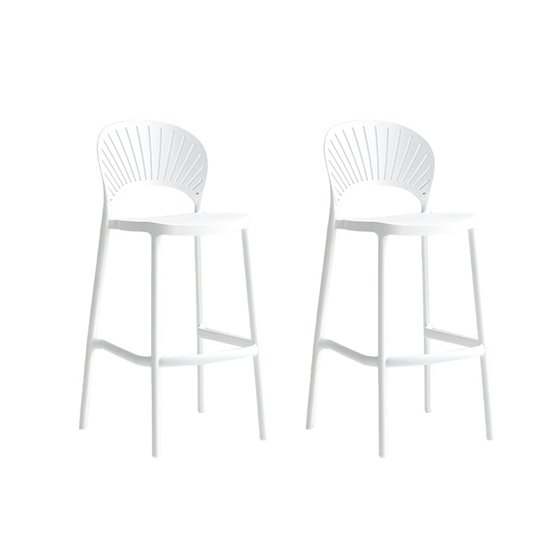 Industrial Armless Low Back Bar Stool Indoor Stackable Plastic Bar Stool