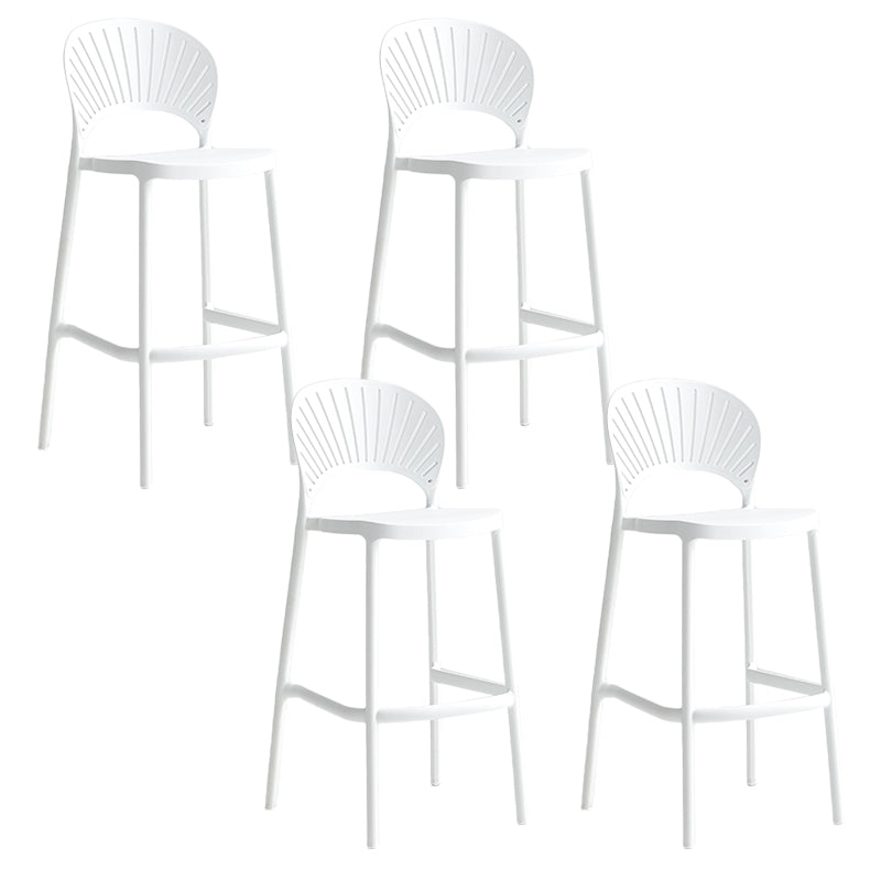 Industrial Armless Low Back Bar Stool Indoor Stackable Plastic Bar Stool