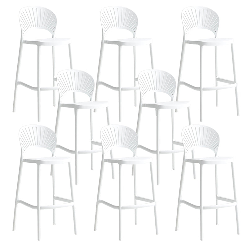 Industrial Armless Low Back Bar Stool Indoor Stackable Plastic Bar Stool