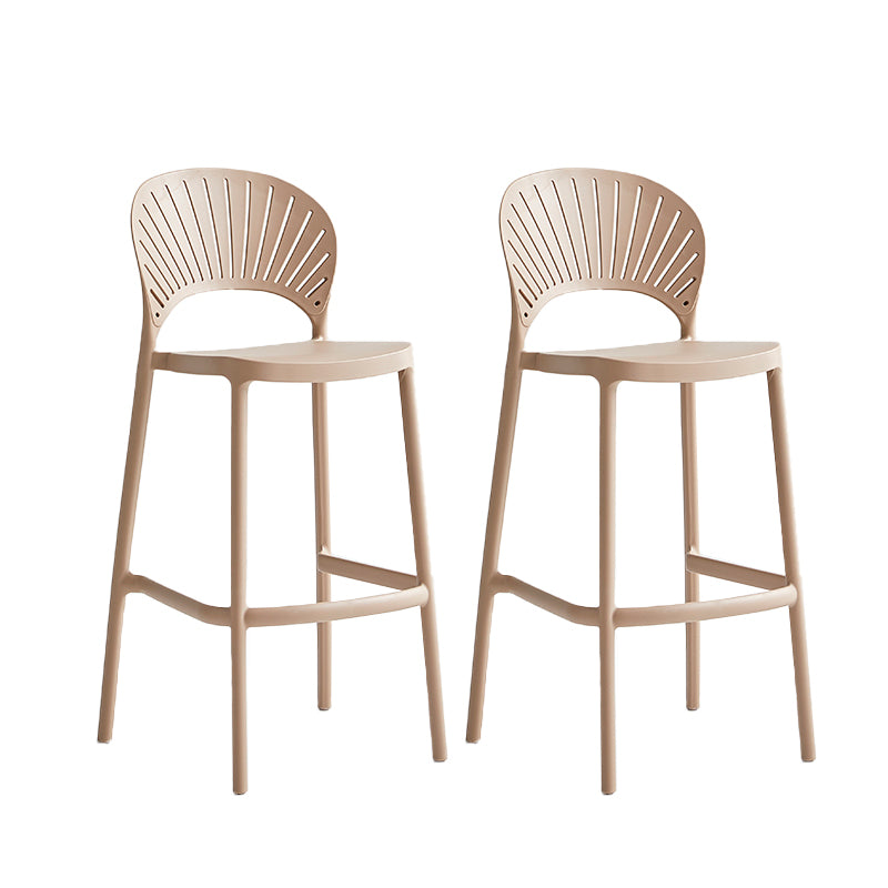 Industrial Armless Low Back Bar Stool Indoor Stackable Plastic Bar Stool