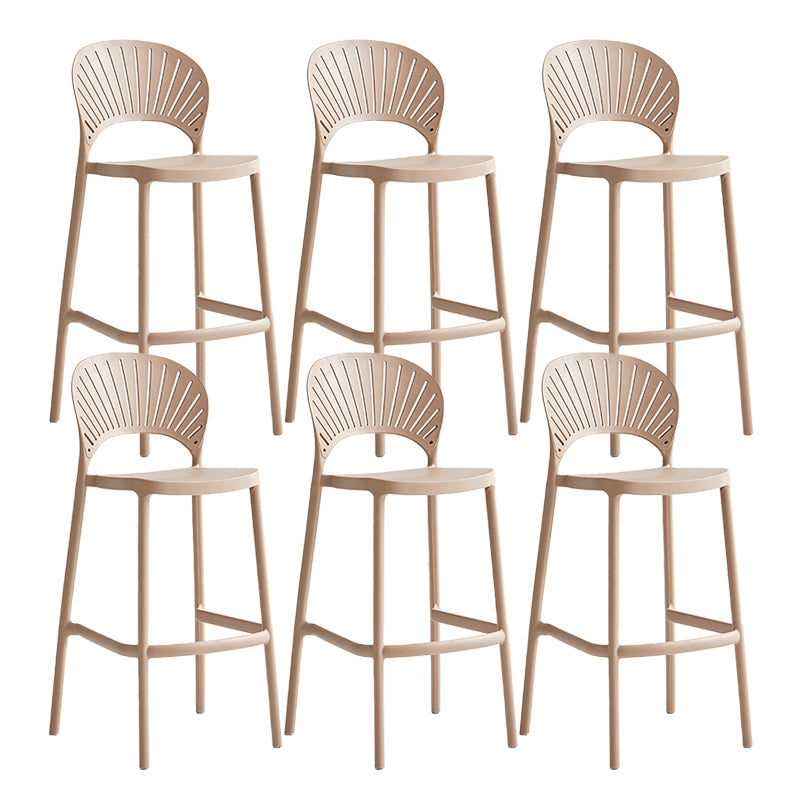 Industrial Armless Low Back Bar Stool Indoor Stackable Plastic Bar Stool