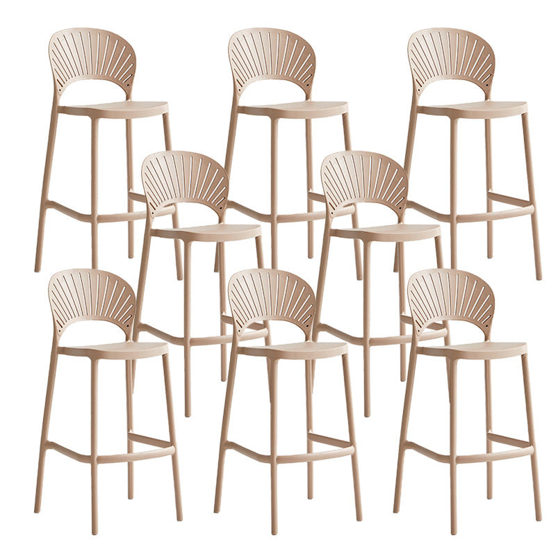 Industrial Armless Low Back Bar Stool Indoor Stackable Plastic Bar Stool