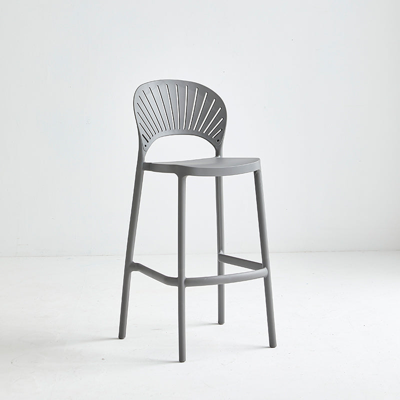Industrial Armless Low Back Bar Stool Indoor Stackable Plastic Bar Stool