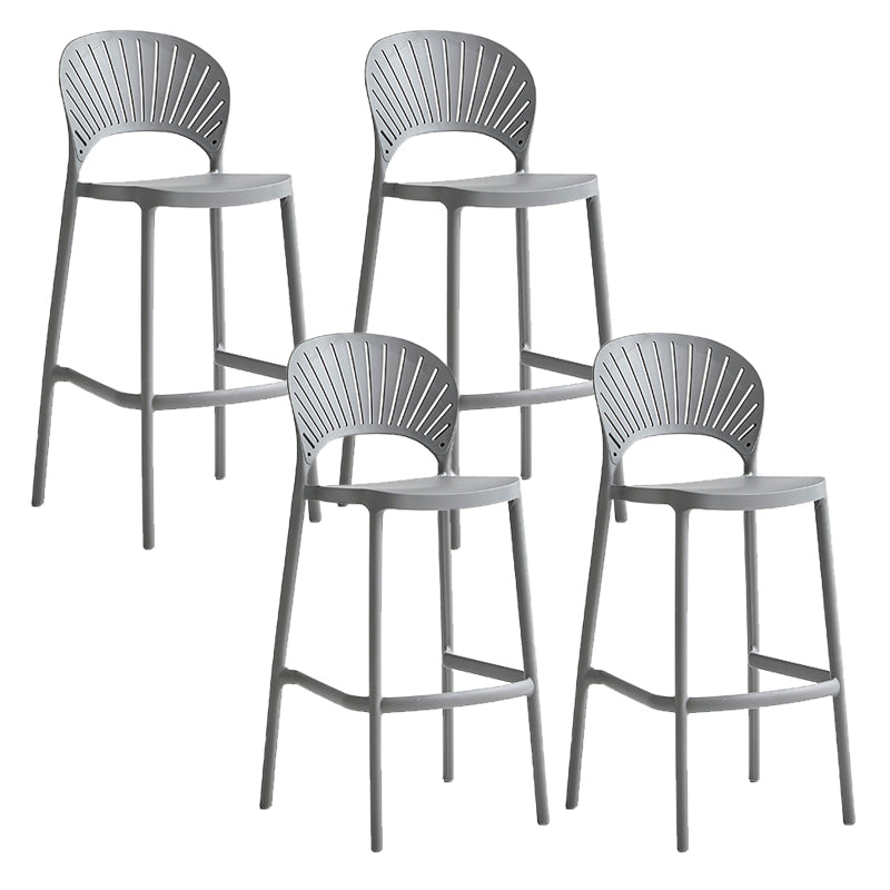 Industrial Armless Low Back Bar Stool Indoor Stackable Plastic Bar Stool
