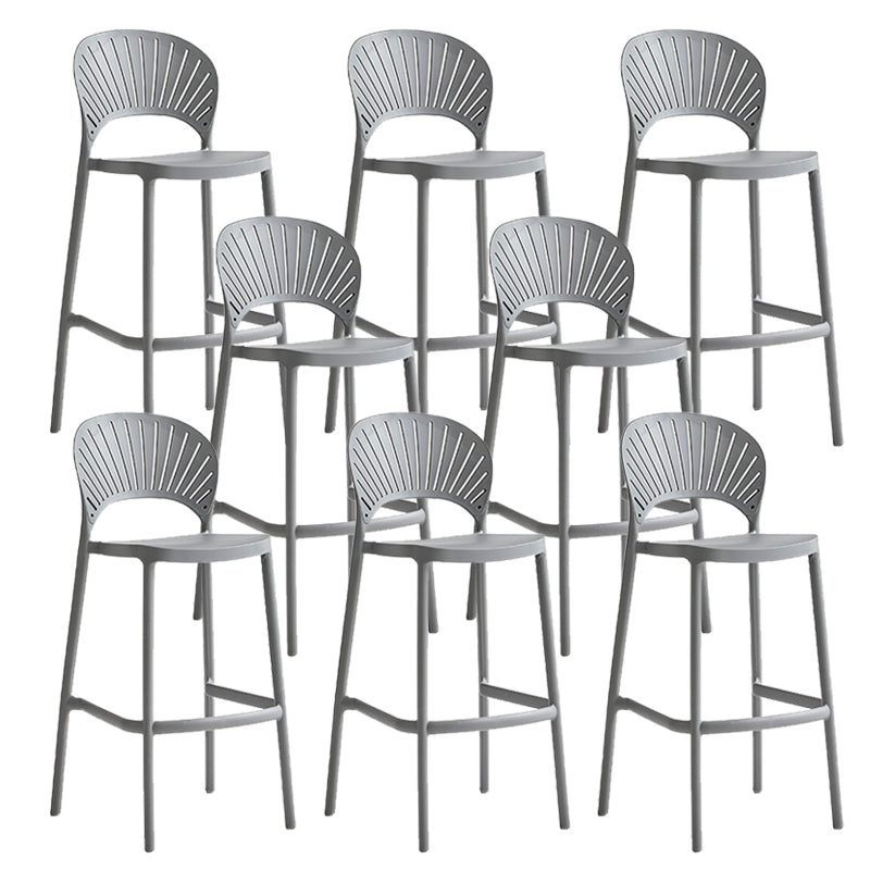 Industrial Armless Low Back Bar Stool Indoor Stackable Plastic Bar Stool
