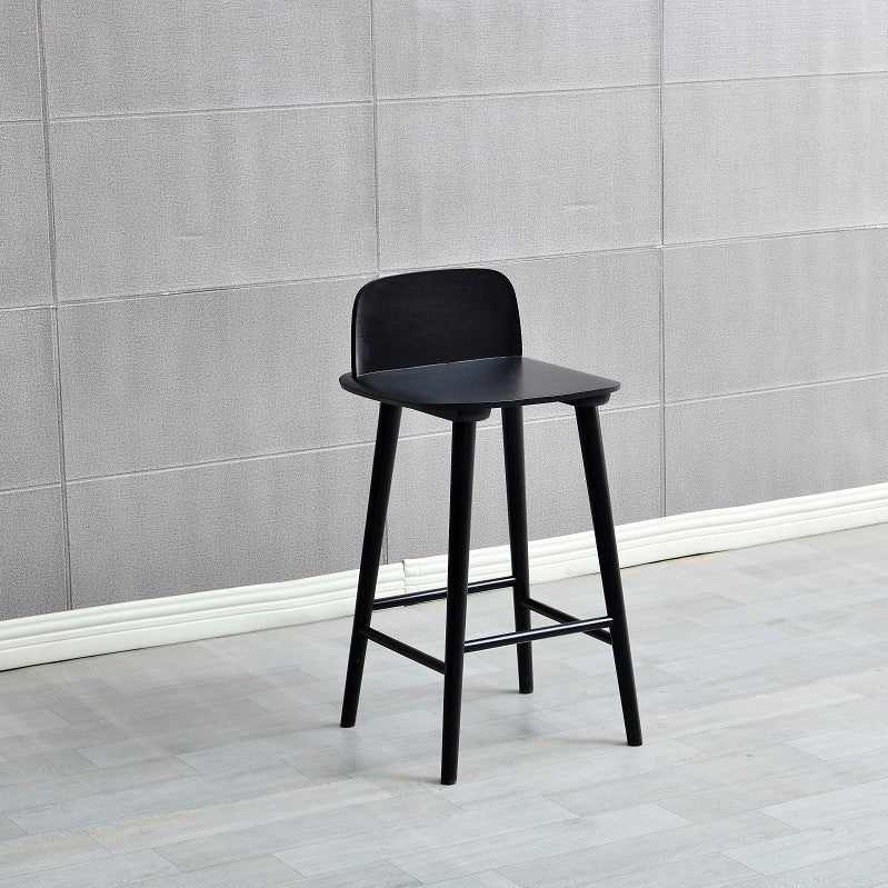 Ash Solid Wood Bar Stool Counter Height Indoor Industrial Armless Stool