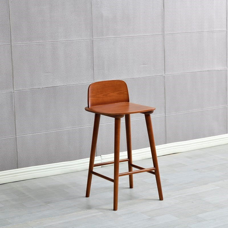 Ash Solid Wood Bar Stool Counter Height Indoor Industrial Armless Stool