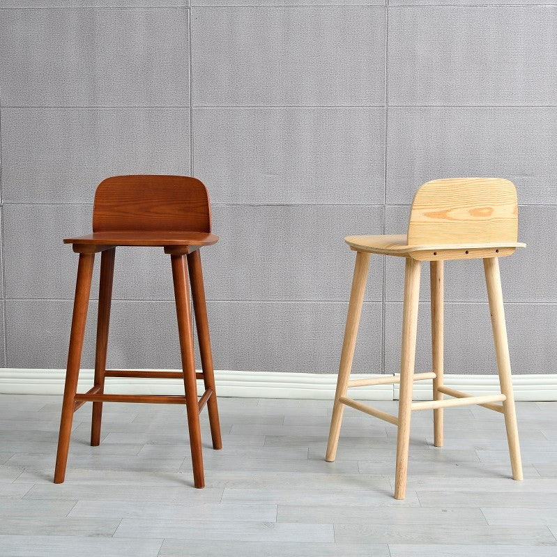 Ash Solid Wood Bar Stool Counter Height Indoor Industrial Armless Stool