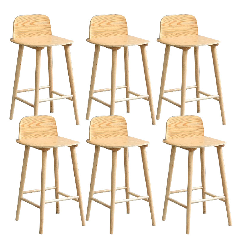Ash Solid Wood Bar Stool Counter Height Indoor Industrial Armless Stool