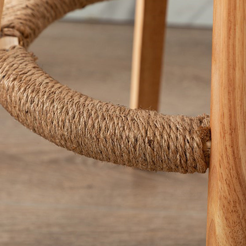 Rubberwood Solid Wood Bar Stool Indoor Upholstered Swivel Bar Stool