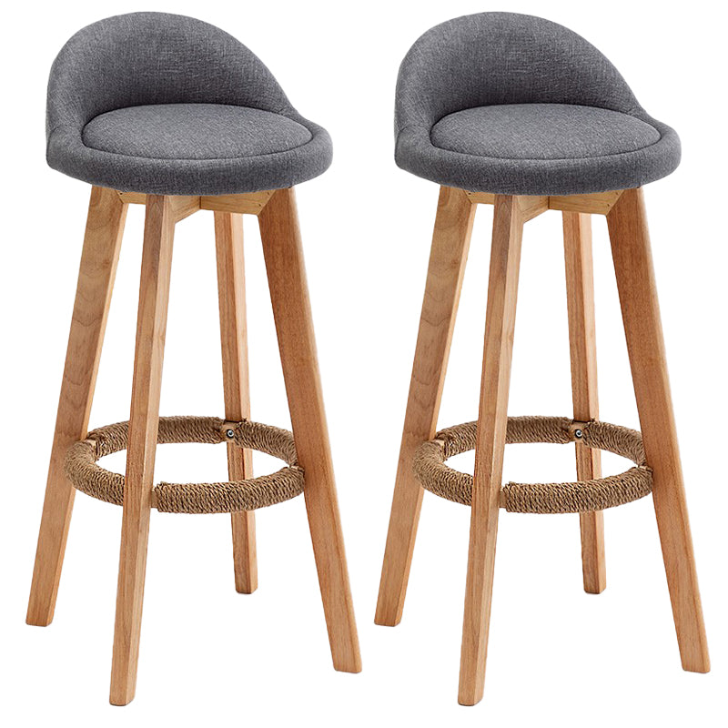 Rubberwood Solid Wood Bar Stool Indoor Upholstered Swivel Bar Stool