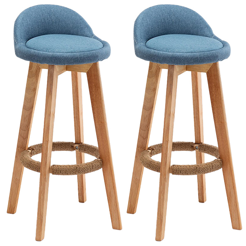 Rubberwood Solid Wood Bar Stool Indoor Upholstered Swivel Bar Stool