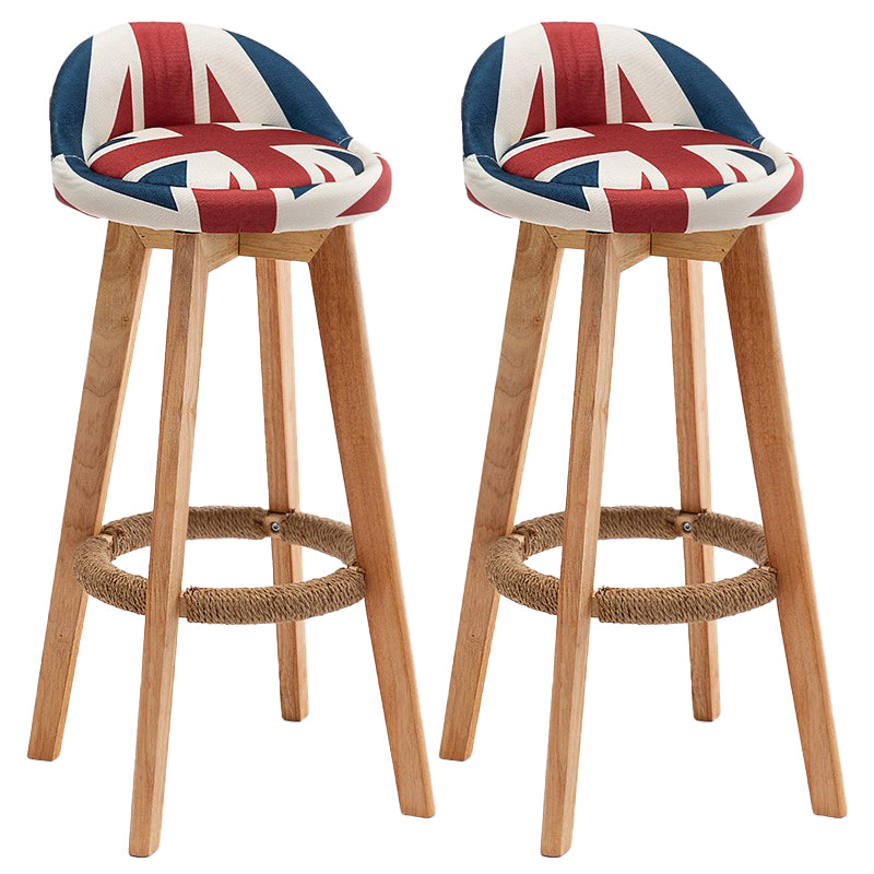 Rubberwood Solid Wood Bar Stool Indoor Upholstered Swivel Bar Stool