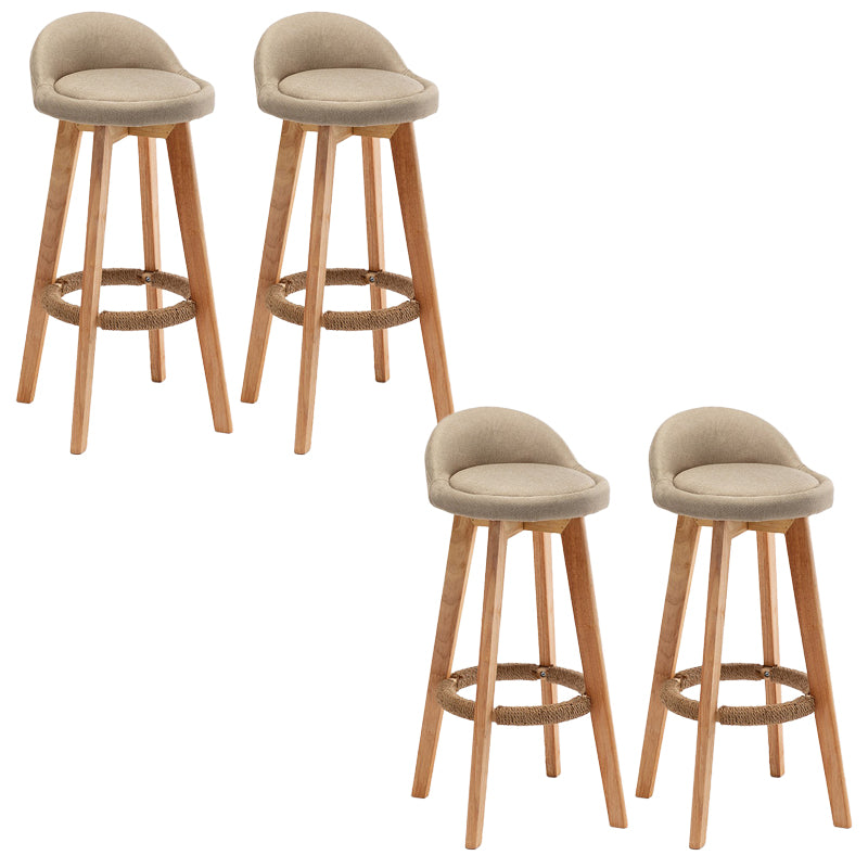 Rubberwood Solid Wood Bar Stool Indoor Upholstered Swivel Bar Stool