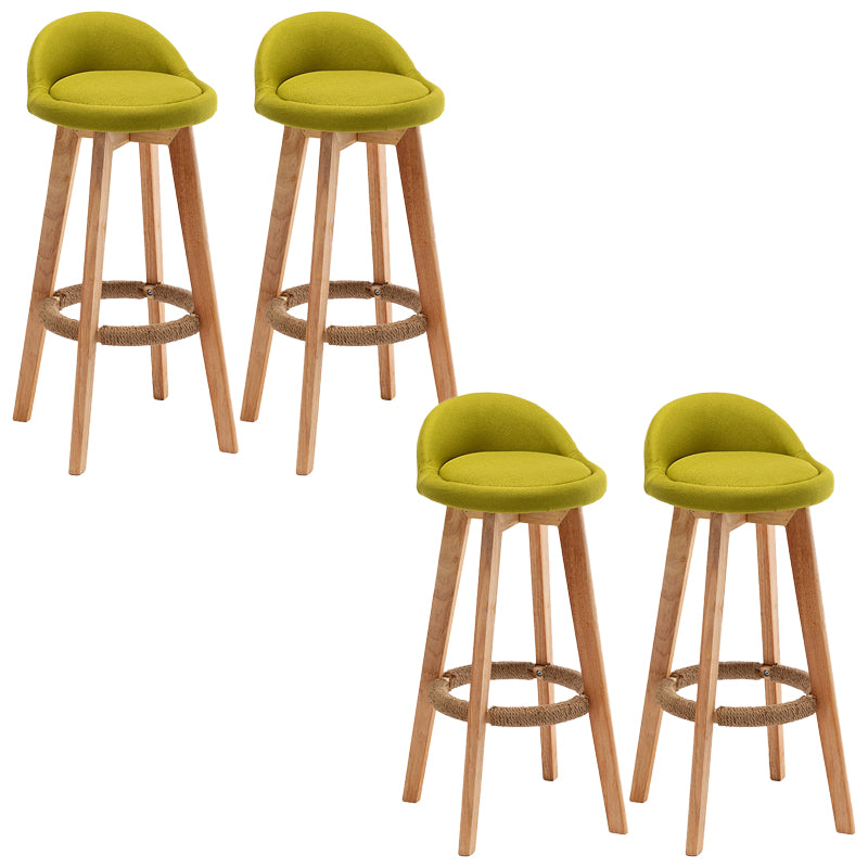Rubberwood Solid Wood Bar Stool Indoor Upholstered Swivel Bar Stool
