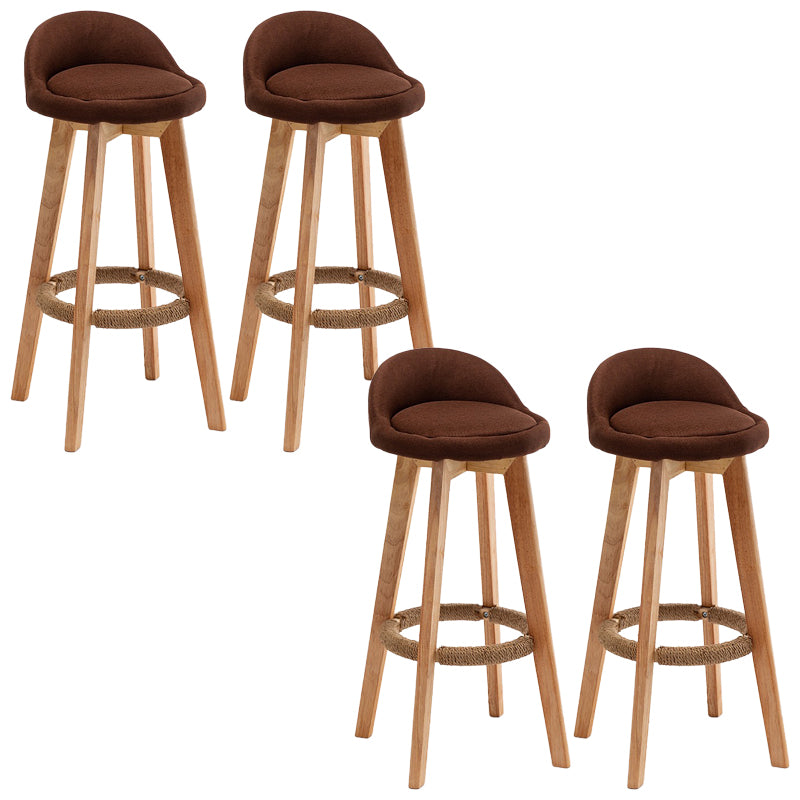 Rubberwood Solid Wood Bar Stool Indoor Upholstered Swivel Bar Stool