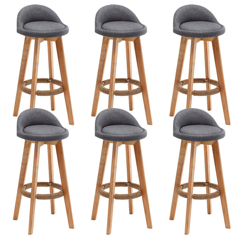 Rubberwood Solid Wood Bar Stool Indoor Upholstered Swivel Bar Stool