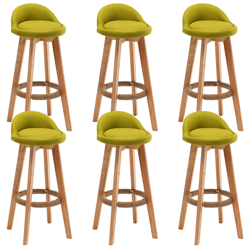 Rubberwood Solid Wood Bar Stool Indoor Upholstered Swivel Bar Stool