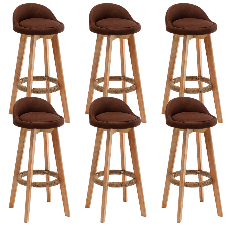 Rubberwood Solid Wood Bar Stool Indoor Upholstered Swivel Bar Stool