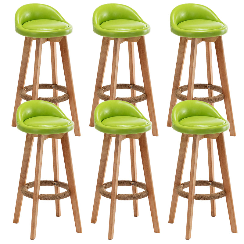 Rubberwood Solid Wood Bar Stool Indoor Upholstered Swivel Bar Stool