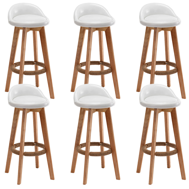 Rubberwood Solid Wood Bar Stool Indoor Upholstered Swivel Bar Stool
