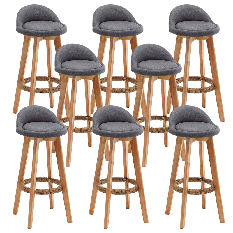 Rubberwood Solid Wood Bar Stool Indoor Upholstered Swivel Bar Stool
