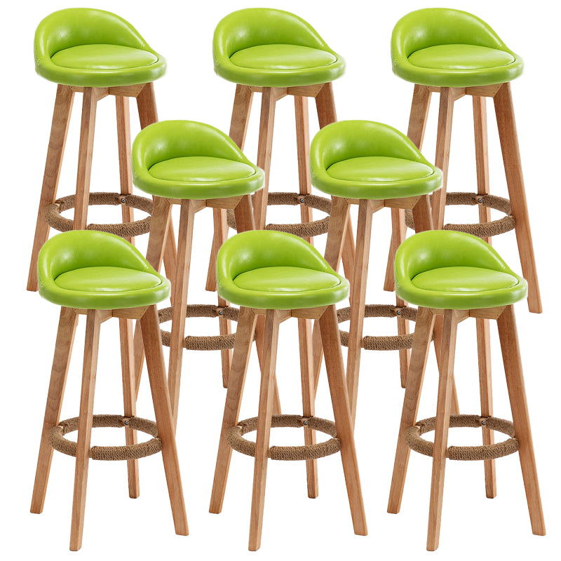 Rubberwood Solid Wood Bar Stool Indoor Upholstered Swivel Bar Stool