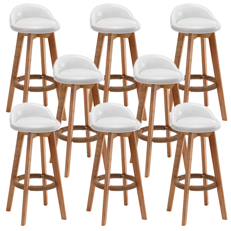 Rubberwood Solid Wood Bar Stool Indoor Upholstered Swivel Bar Stool