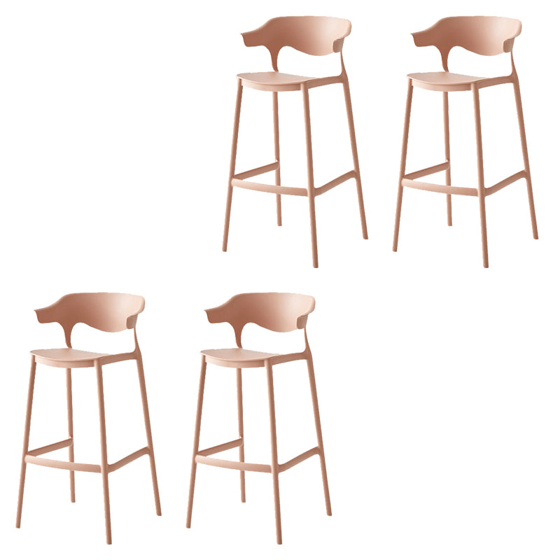 Indoor Plastic Armless Bar Height Stool Industrial Stackable Low Back Bar Stool