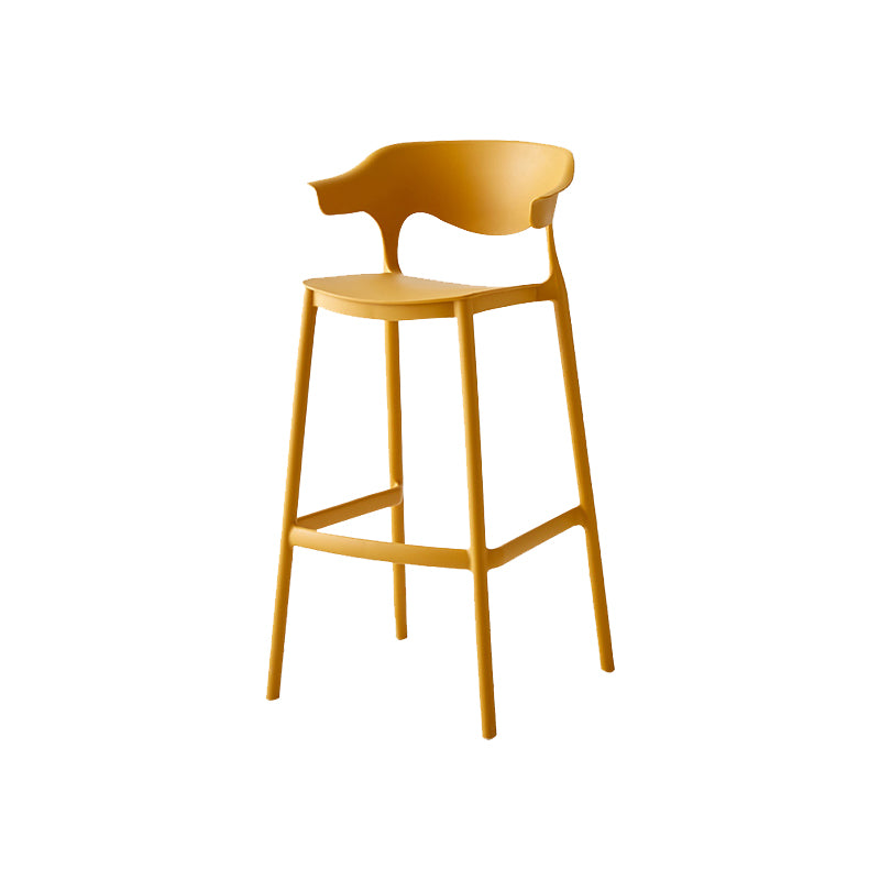 Indoor Plastic Armless Bar Height Stool Industrial Stackable Low Back Bar Stool