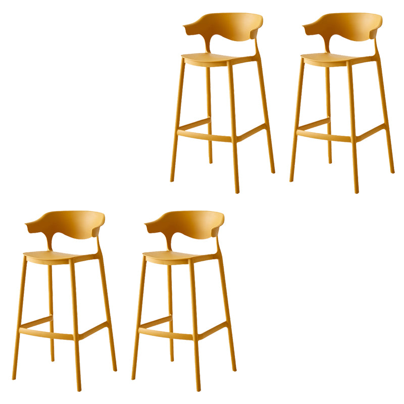 Indoor Plastic Armless Bar Height Stool Industrial Stackable Low Back Bar Stool