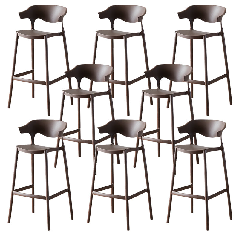Indoor Plastic Armless Bar Height Stool Industrial Stackable Low Back Bar Stool