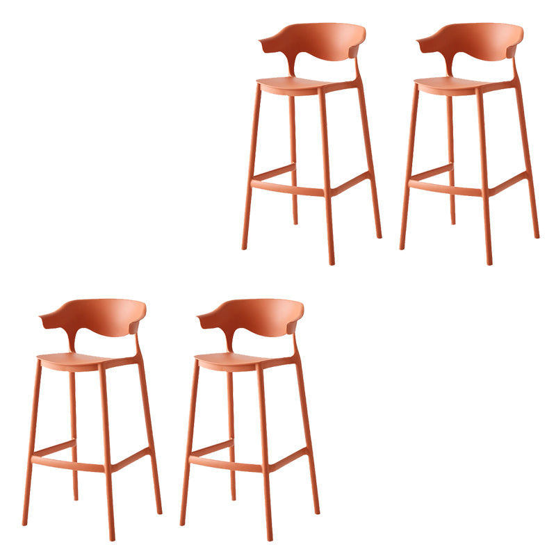 Indoor Plastic Armless Bar Height Stool Industrial Stackable Low Back Bar Stool