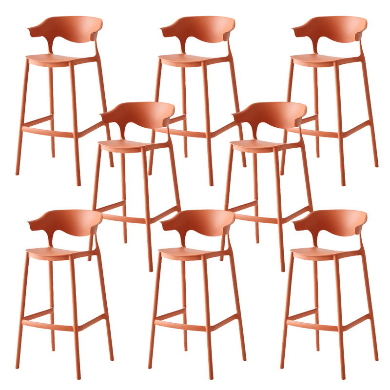 Indoor Plastic Armless Bar Height Stool Industrial Stackable Low Back Bar Stool