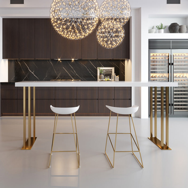 Metal Barstools Glam Armless Bar Stools with Gold Metal Legs