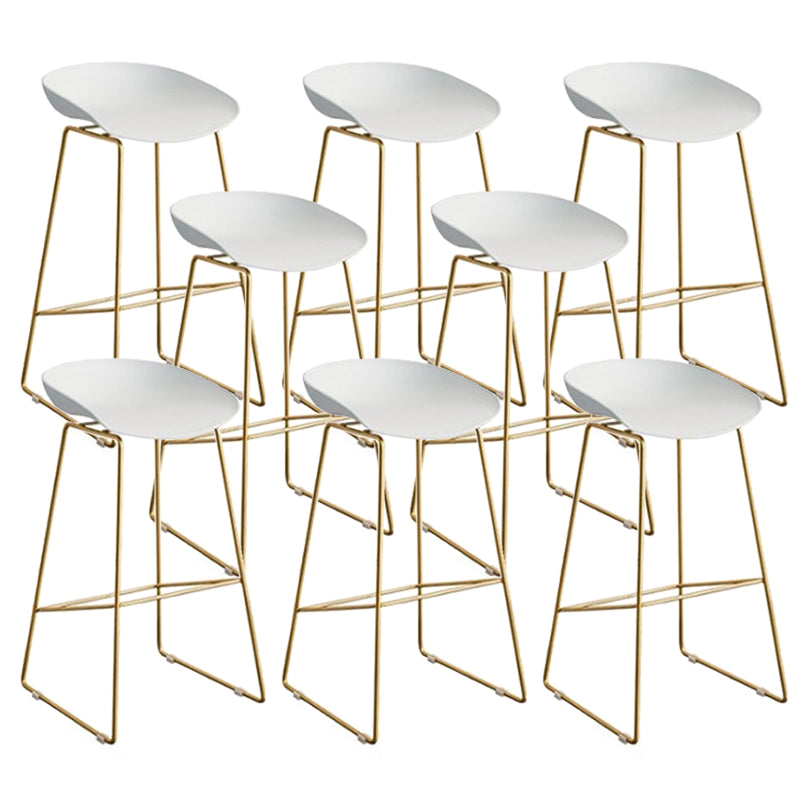 Metal Barstools Glam Armless Bar Stools with Gold Metal Legs