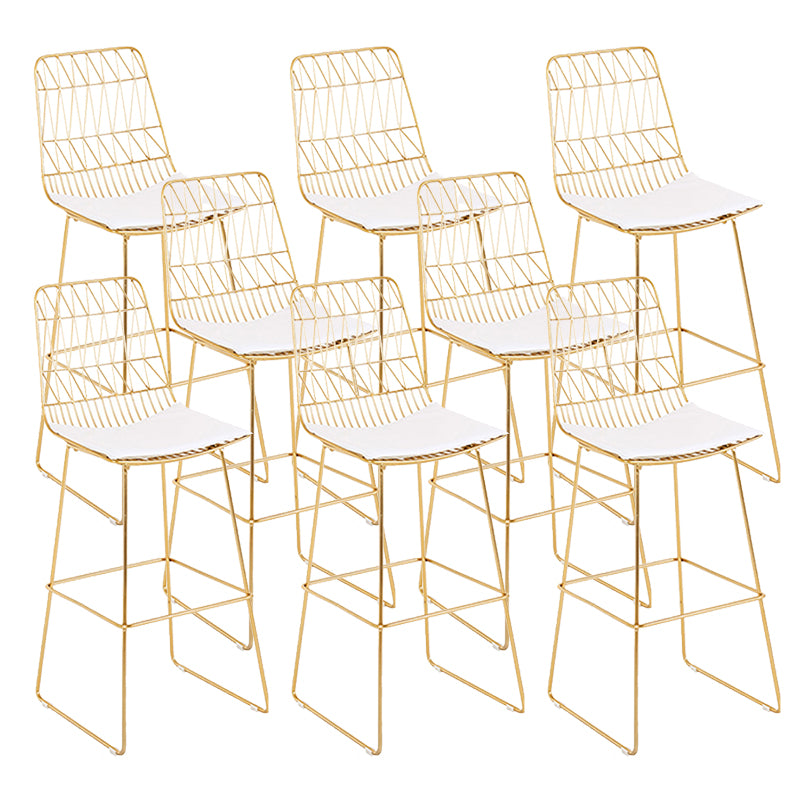 Metal Barstools Glam Armless Bar Stools with Gold Metal Legs