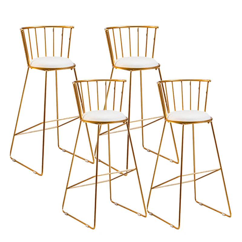 Metal Barstools Glam Armless Bar Stools with Gold Metal Legs