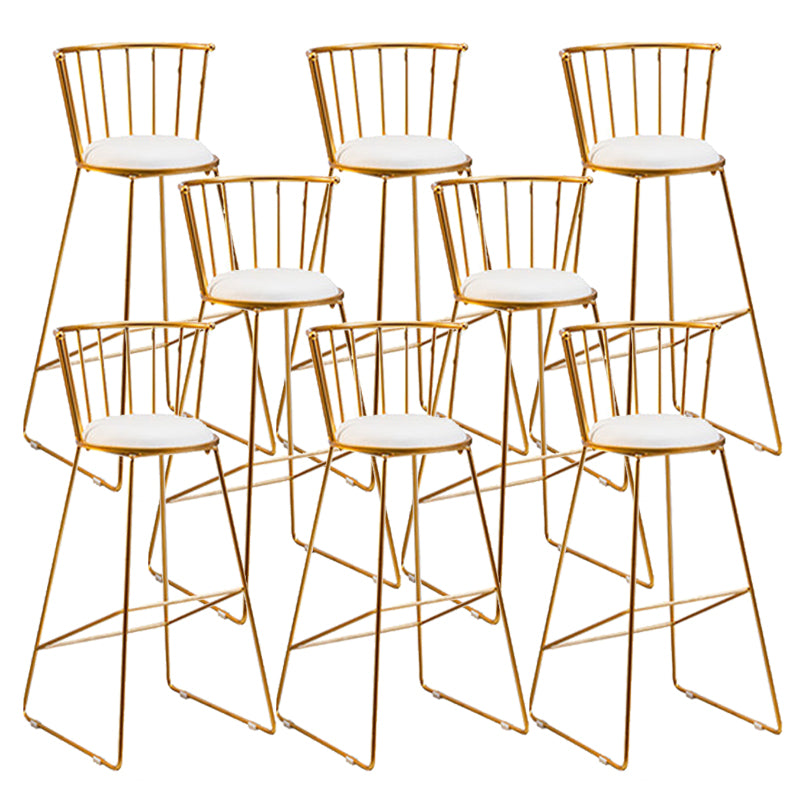 Metal Barstools Glam Armless Bar Stools with Gold Metal Legs